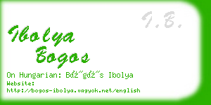 ibolya bogos business card
